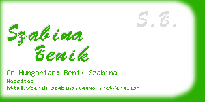 szabina benik business card